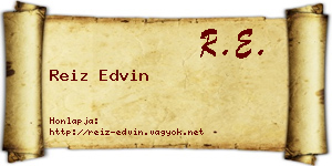 Reiz Edvin névjegykártya